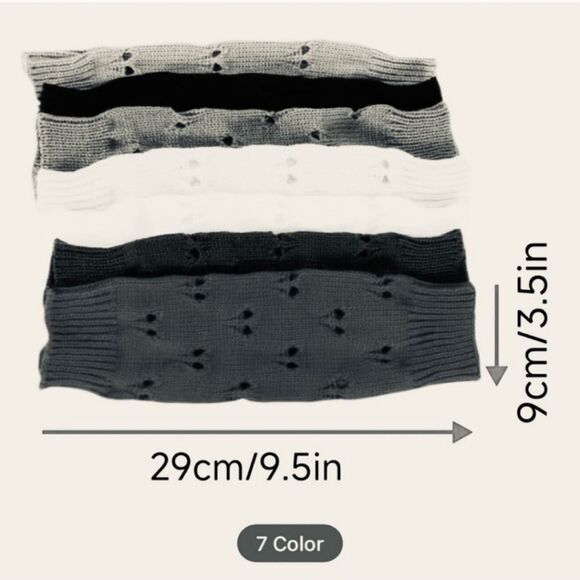 White Knit Fingerless gloves OSFA - Picture 2 of 3